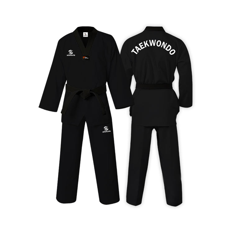 Uniforme preto de taekwondo